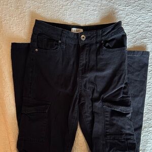 Girls’ Black Cargo Pants — size 12
